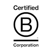 B Corporation Certified  logo on a transparent background