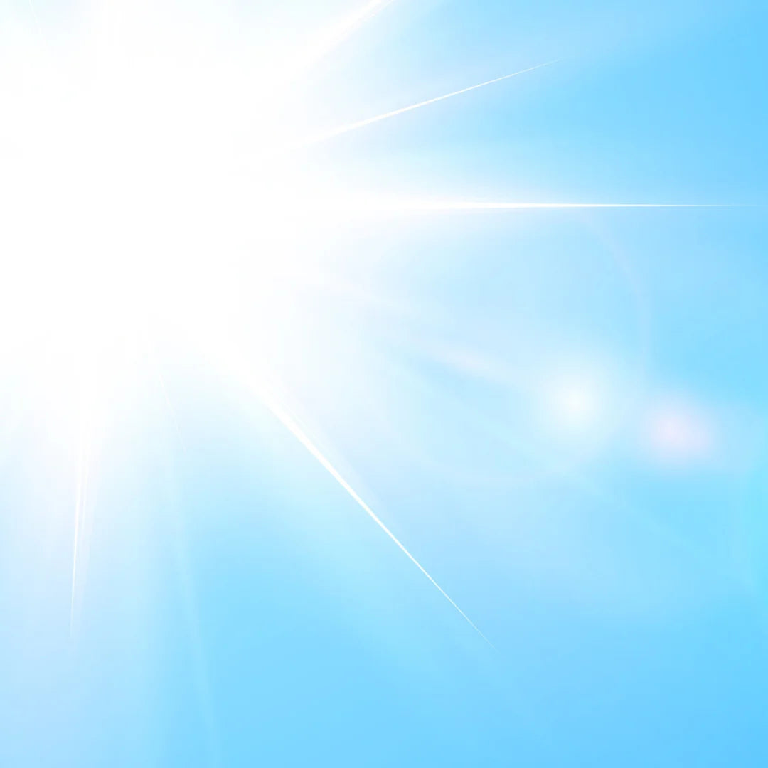 Gradient blue background with light flares