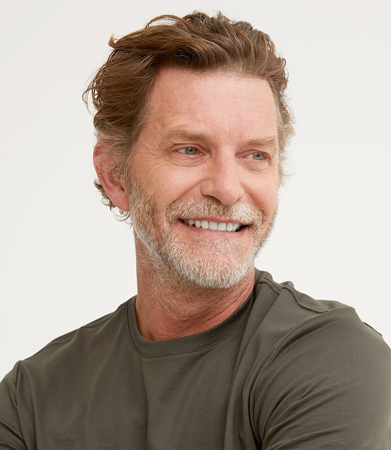Middle aged man smiling - model photoshoot
